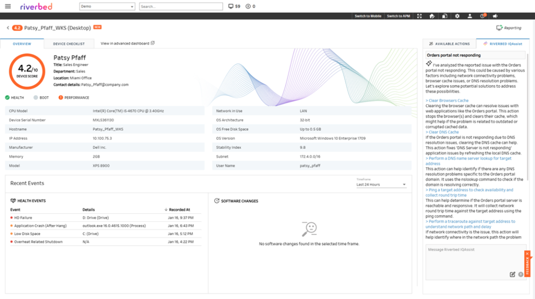 Embedded directly into the IT Service Desk Dashboard, IQ Assist empowers service desk teams with natural language inputs and AI-powered remediation