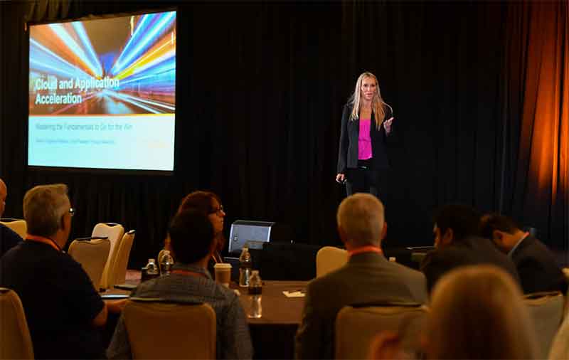 Alison Conigliaro-Hubbard presenting at Riverbed SKO