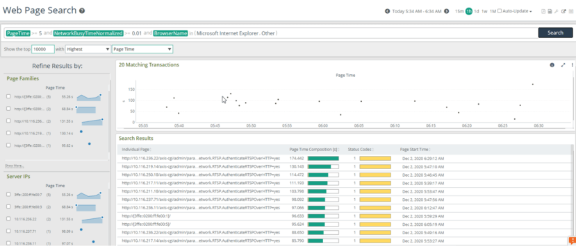 Transaction Search results