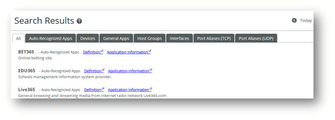 NetProfiler Tabbed Search Results