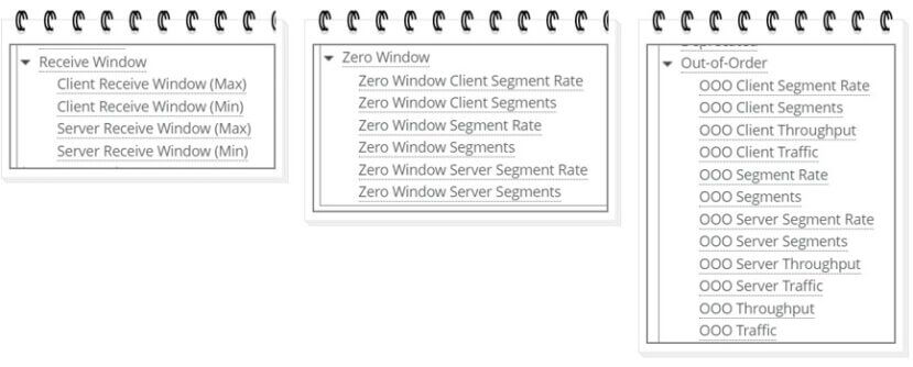 These are the three new TCP Insight pull-down menu options.