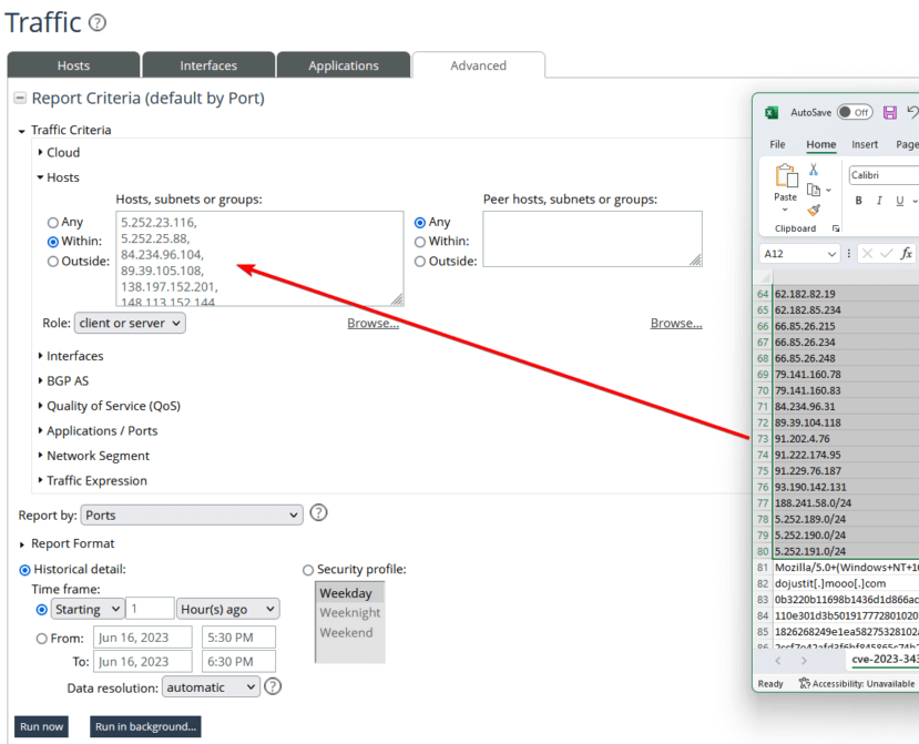 NetProfiler Provided with IPs Inflicting MOVEit Vulnerability Scans